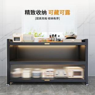 厨房置物架落地多层收纳柜多功能微波炉餐边碗橱柜储物柜子