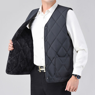 马甲男款2025新款冬羽绒棉衣内胆男加绒加厚保暖内穿打底棉服外套