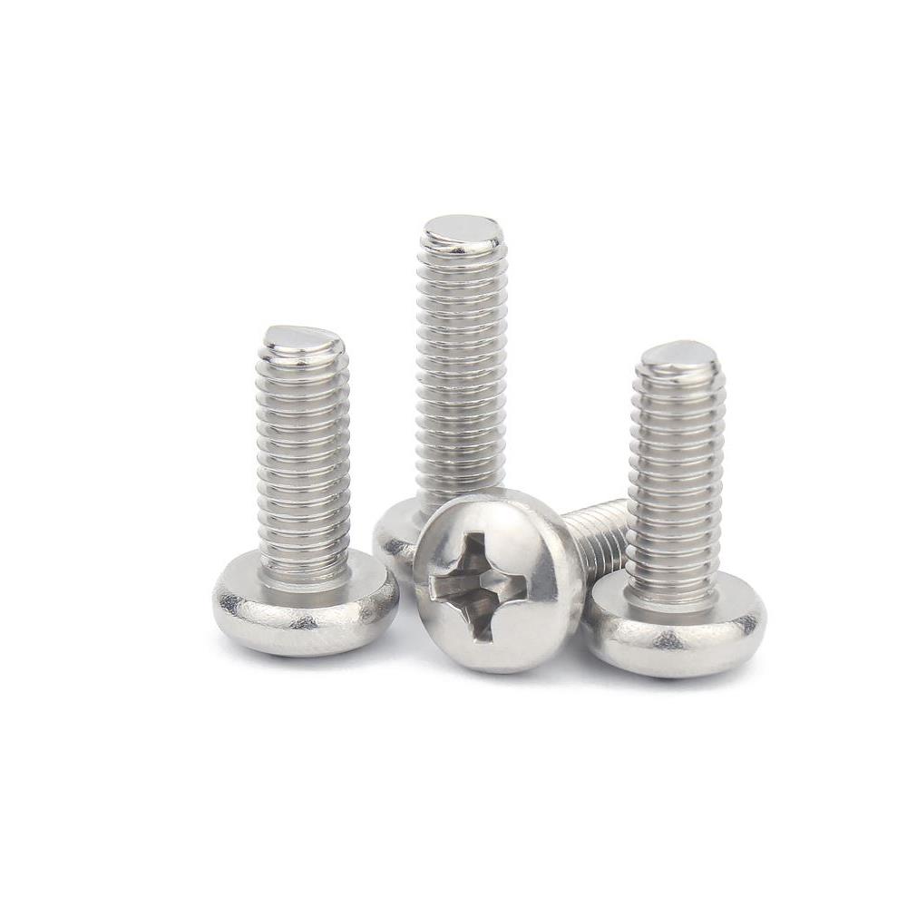 304不锈钢圆头螺丝盘头十字螺钉圆头机牙螺栓小螺丝M2M3M4M5M6M8