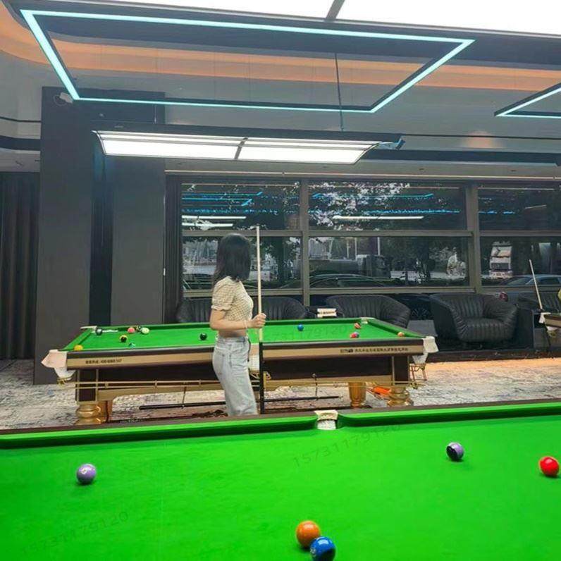中式黑8台球桌台球桌乔氏同款银腿金青石钢库黑八标准型比赛中式