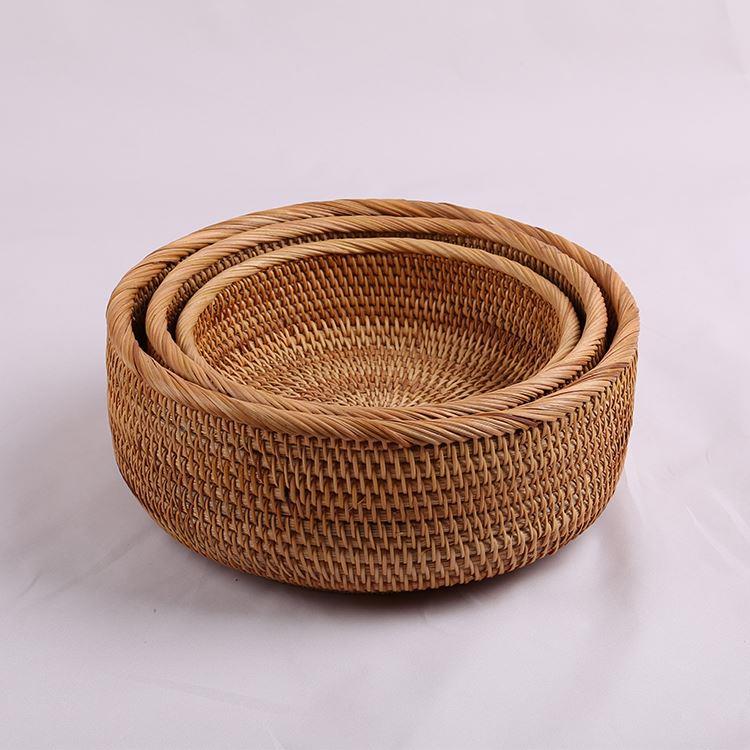 越南藤编 收纳盒茶几收纳框 创意家居果盘  糖果篮 茶点盒 藤编篮