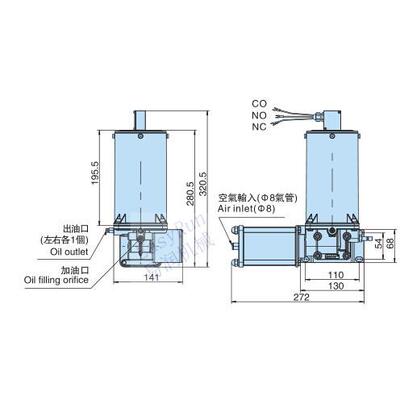 冲床气动加油黄油注油机/气源式润滑泵BDG-022小型气动黄油泵宝腾