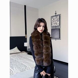 菜花同款高端真皮狐狸毛围巾女冬季加长保暖皮草围脖
