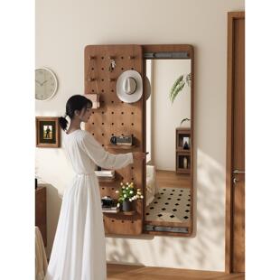 洞洞板穿衣镜隐藏式 造型墙推拉全身镜卧室家用试衣镜一体玄关镜子
