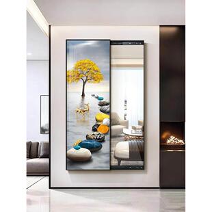 玄关穿衣镜推拉隐藏全身镜子挂画可遮挡壁挂卧室试衣镜装 饰画壁画