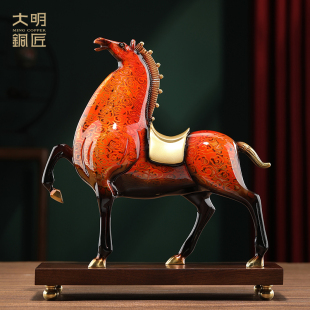 大明铜匠马到成功摆件办公室酒柜装饰品领导公司开 业商务乔迁礼