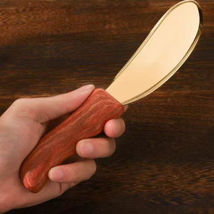 纯黄铜虎符砭刮痧按摩板家用背部全身通用问痧堂铜制花梨