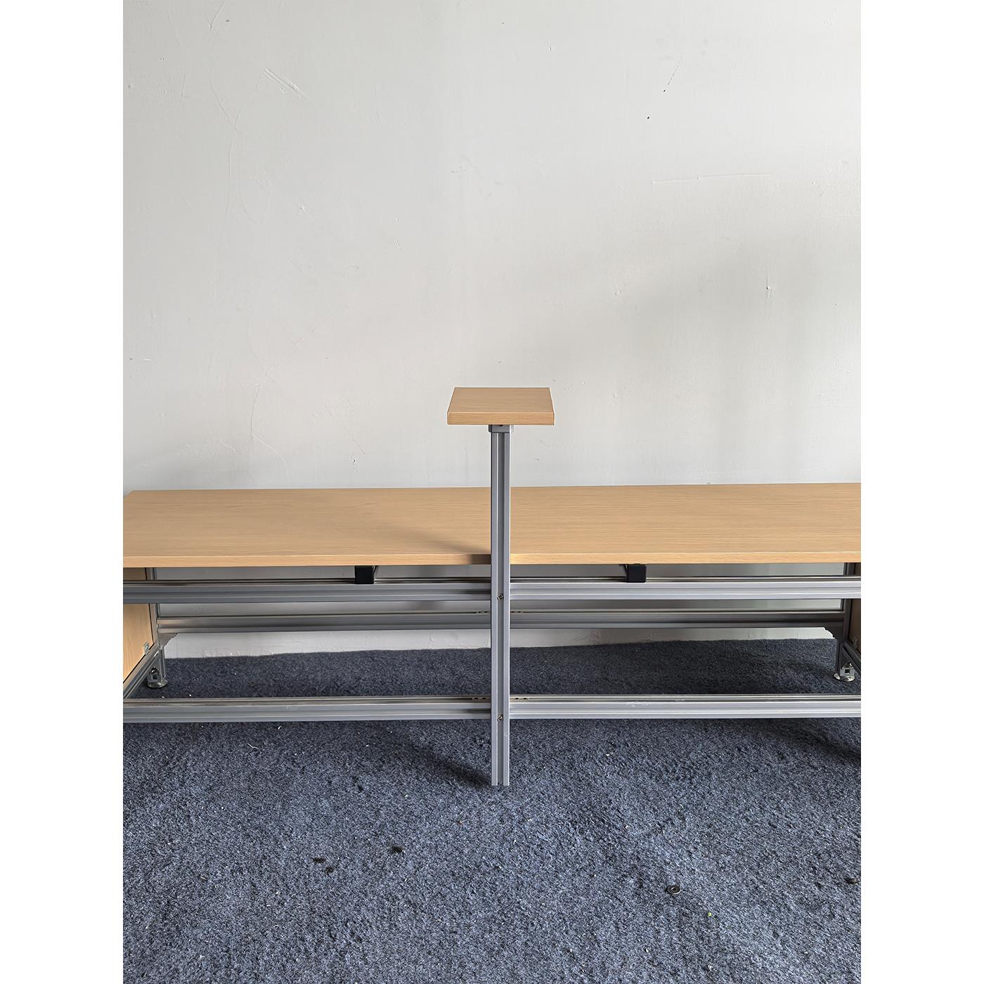 铝型材桌椅桦木海洋板咖啡卡座长凳商用家用工业风餐椅组合坐椅子