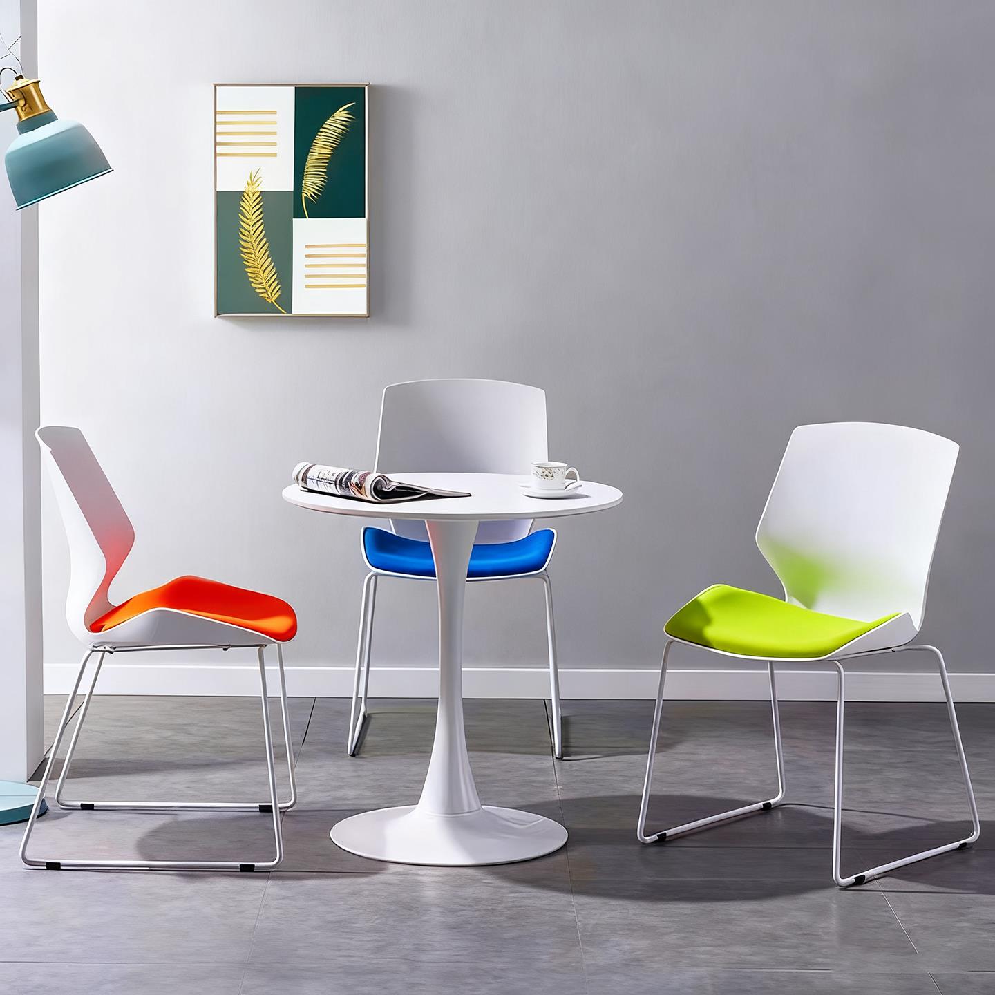 办公椅洽谈椅会议接待椅叠放无扶手美容休闲学生宿舍椅工厂培训椅