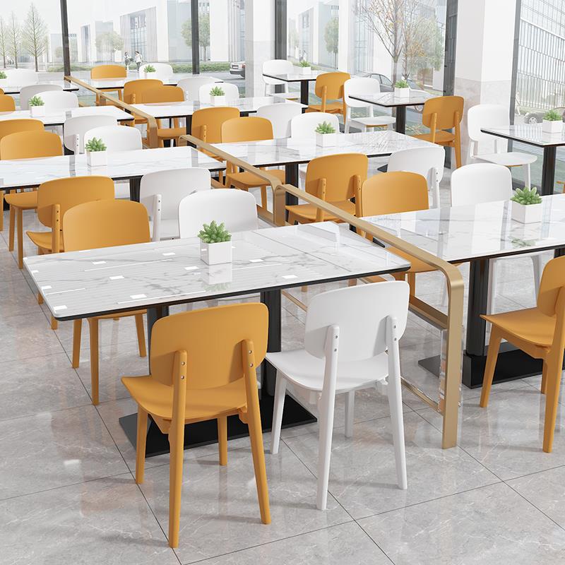 桌子餐饮商用小吃快餐厅早餐专用长桌双层奶茶店洽谈一桌四椅组合