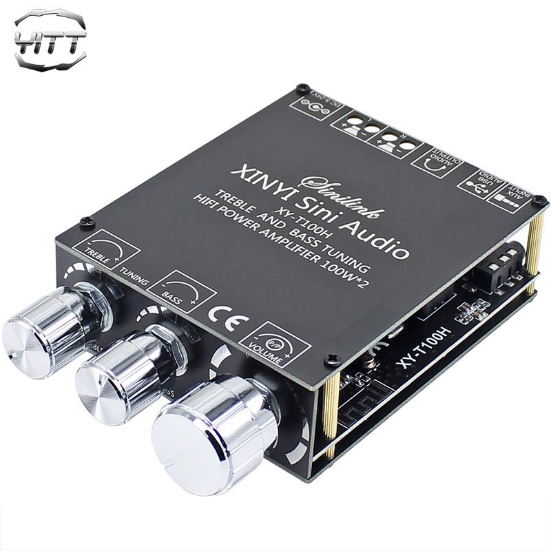 T100H蓝牙数字TPA3116D2功放板带前级高低音调节2*100W大功率音频