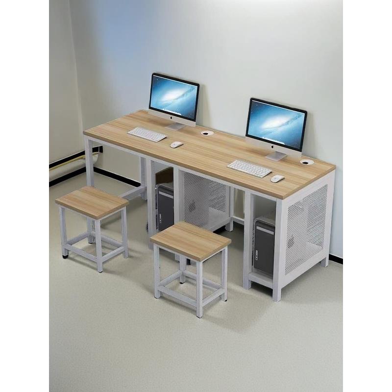 学校培训班机房电脑桌单人位隔板微机室双人电脑云桌面一体机桌椅