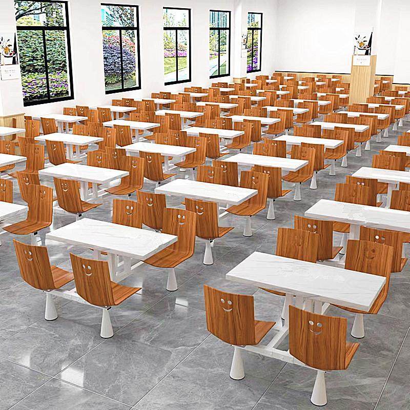 员工食堂餐桌椅学校生饭厅饭堂岩板餐桌面馆小吃饭店快餐桌椅组合