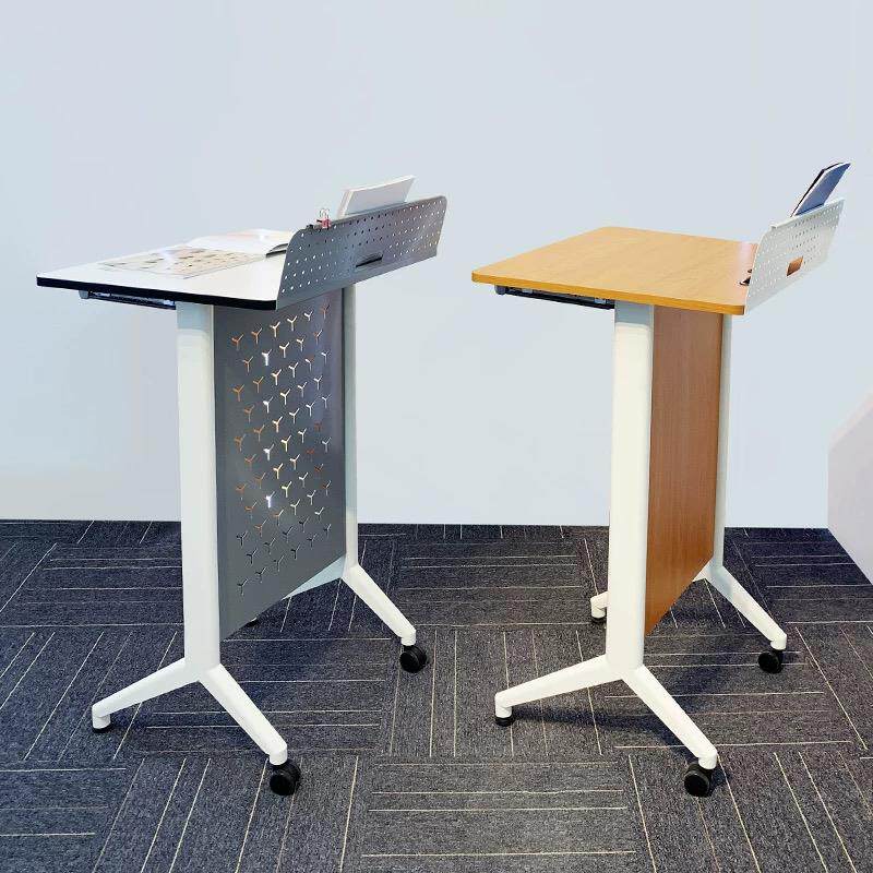 学校教师接待桌迎宾台主持人讲台咨询台主席台移动办公家具演讲台