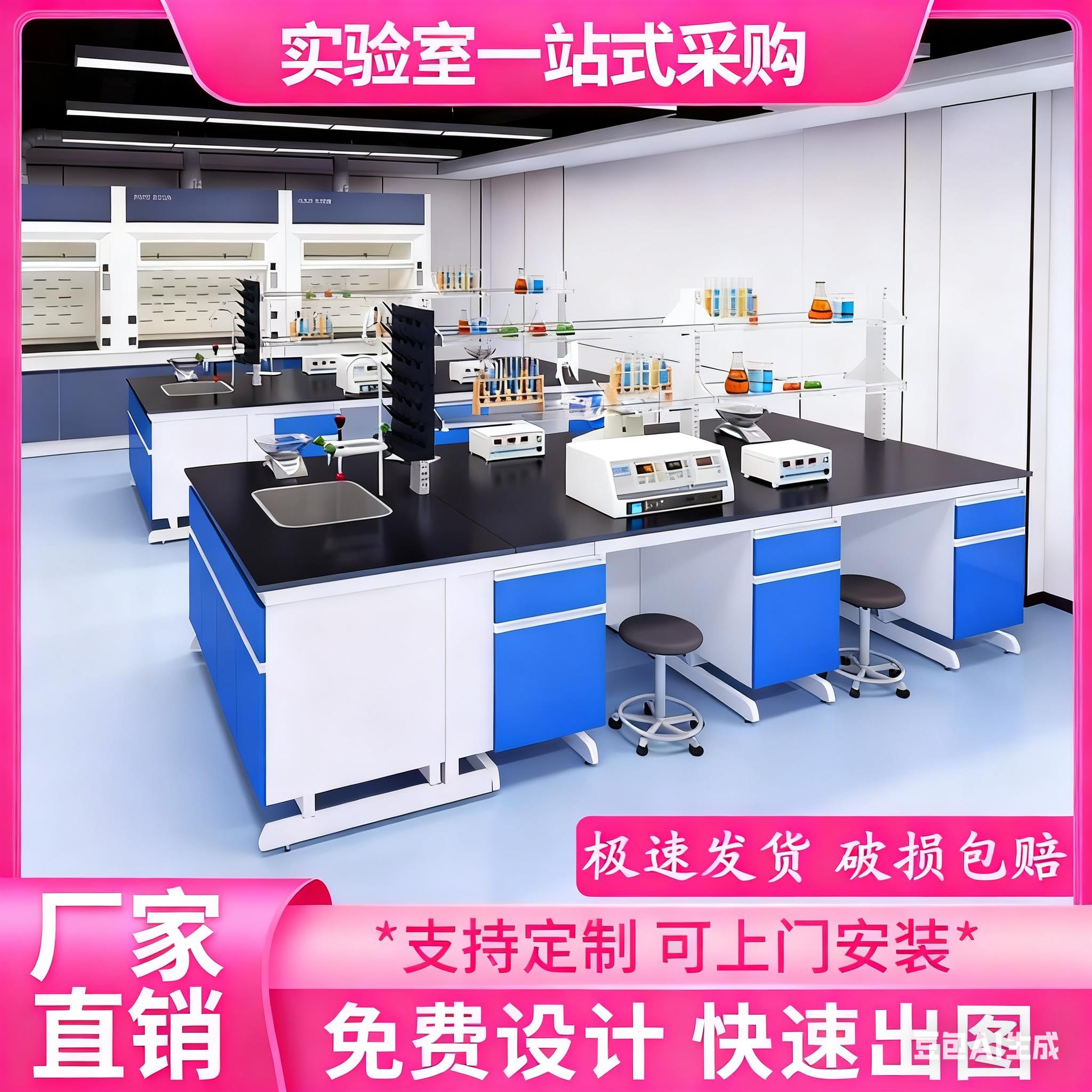 钢木实验台实验室工作台全钢通风柜橱全钢化学实验室工作台中央台