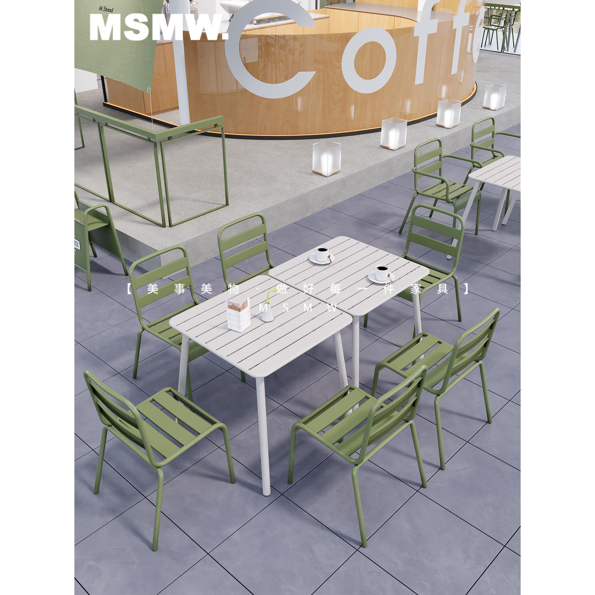 餐饮露天餐桌椅组合商用外摆桌椅庭院户外桌椅咖啡厅奶茶店休闲椅