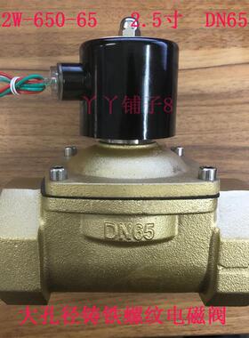 汽车淋水电磁阀大口径2.5寸3寸4寸铸铁螺纹链接DNDN65 DN80 DN100