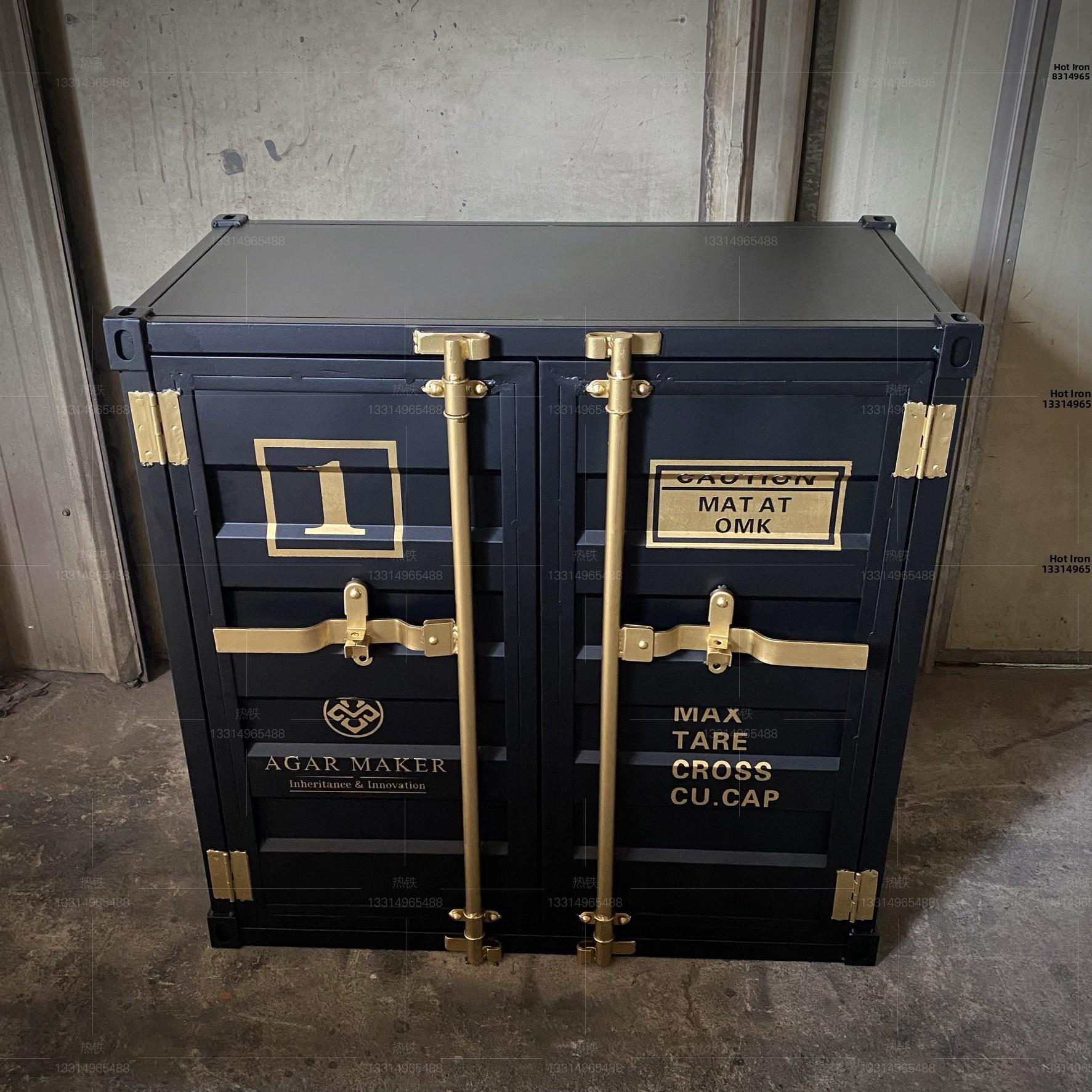 集装箱工业风储物柜办公文件柜直播网红定制柜创意铁艺鞋柜工具柜