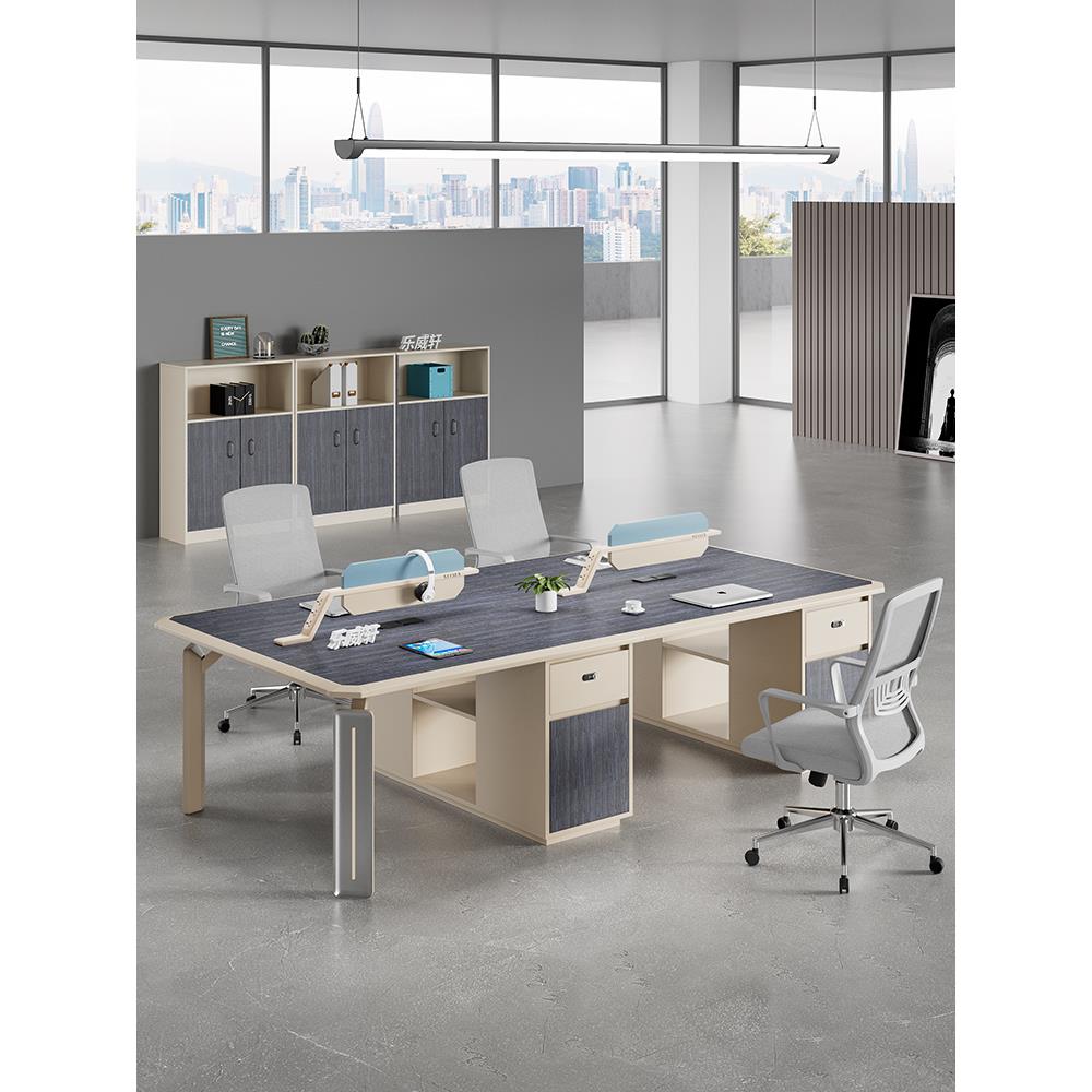 时尚职员桌办公桌椅组合简约现代办公室四人位员工屏风工作位新款