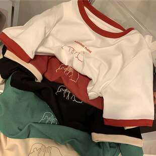 2025women clothes短袖T恤女夏季宽松打底衫学生休闲韩版情侣上衣