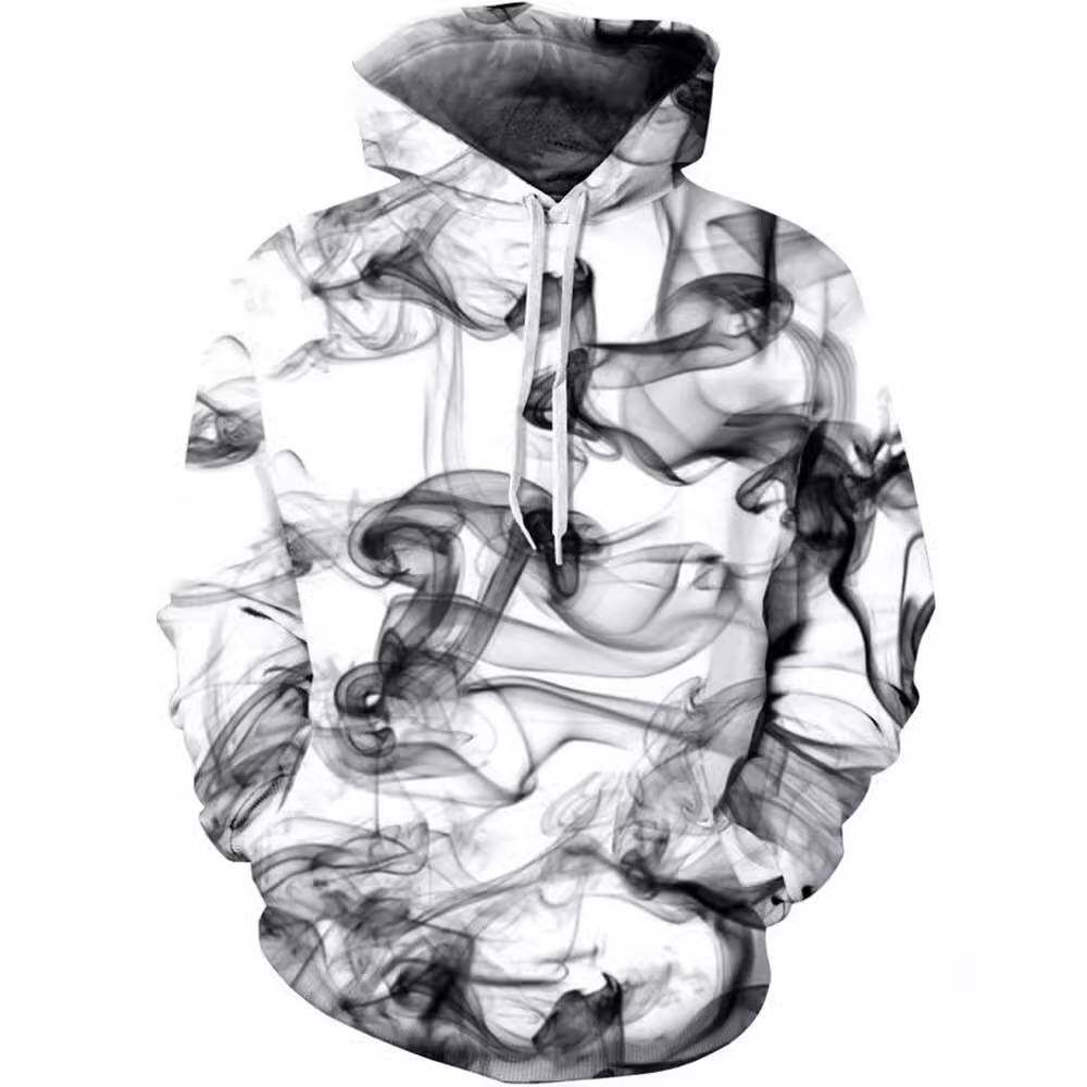 2025men clothes新款数码印花连帽衫男式服装3D休闲街头运动卫衣