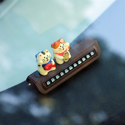 热销YUJIAN丨招财猫汽车摆件车内饰品车载中控台屏幕装饰可爱2025