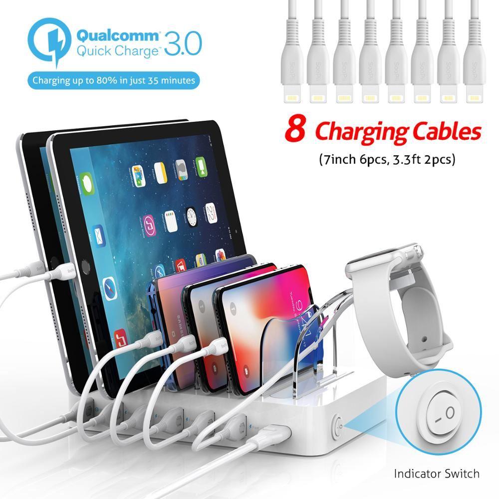 网红Soopii Quick Charge 3.0 60W/12A 6 Port USB Charging Stat 饰品/流行首饰/时尚饰品新 其他DIY饰品配件 原图主图