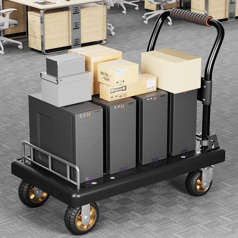 热销小推车拉货折叠手推车平板车轻便承重手拉家用拖车搬运车小拉