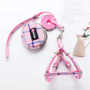 新款尼龙格子胸背式牵引绳狗绳狗狗项圈宠物用品牵引绳现货