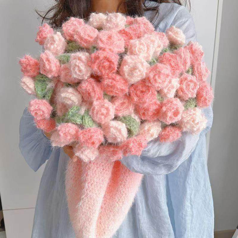 渐变长绒玫瑰花束毯子手工编织diy材料包花束毯子礼物玫瑰毯,纺织面料/辅料/配套,纱线,淘宝优惠券,粉丝福利购,淘宝优惠卷