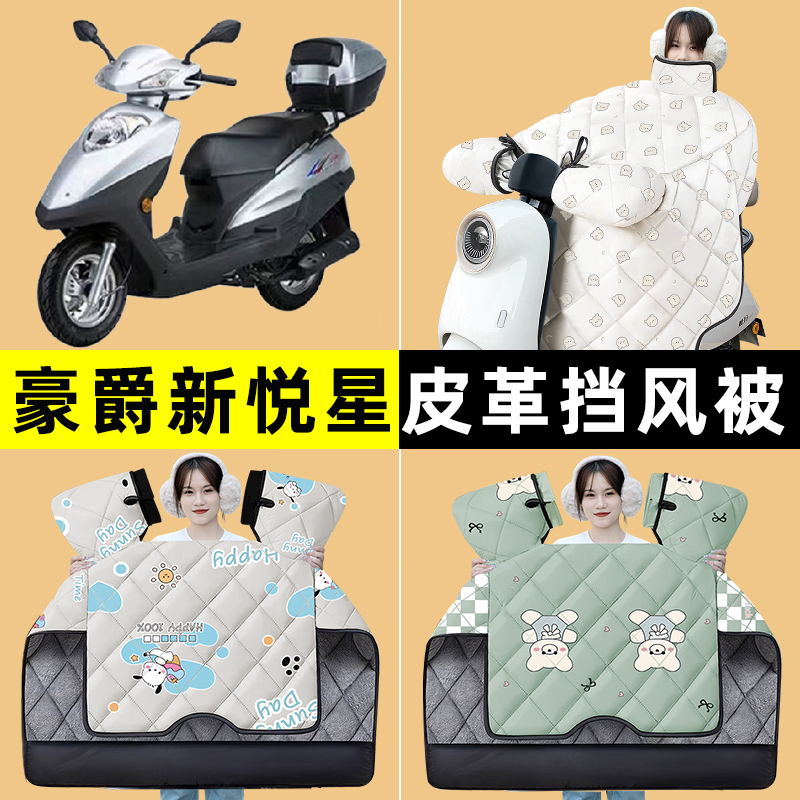 适用豪爵新悦星125踏板摩托车挡风被冬季加厚改装饰配件大全专用