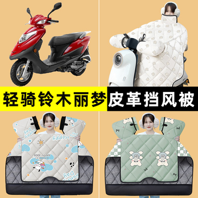 轻骑铃木丽梦125踏板摩托车挡风被冬季加绒加厚改装装饰配件大全