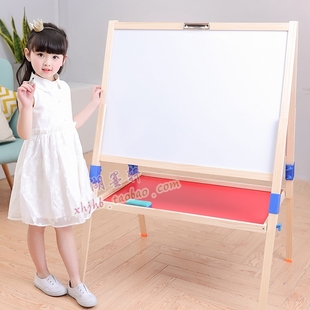 家用小学生宝宝双面画N板幼儿可升降写字板 超大号儿童黑板支架式