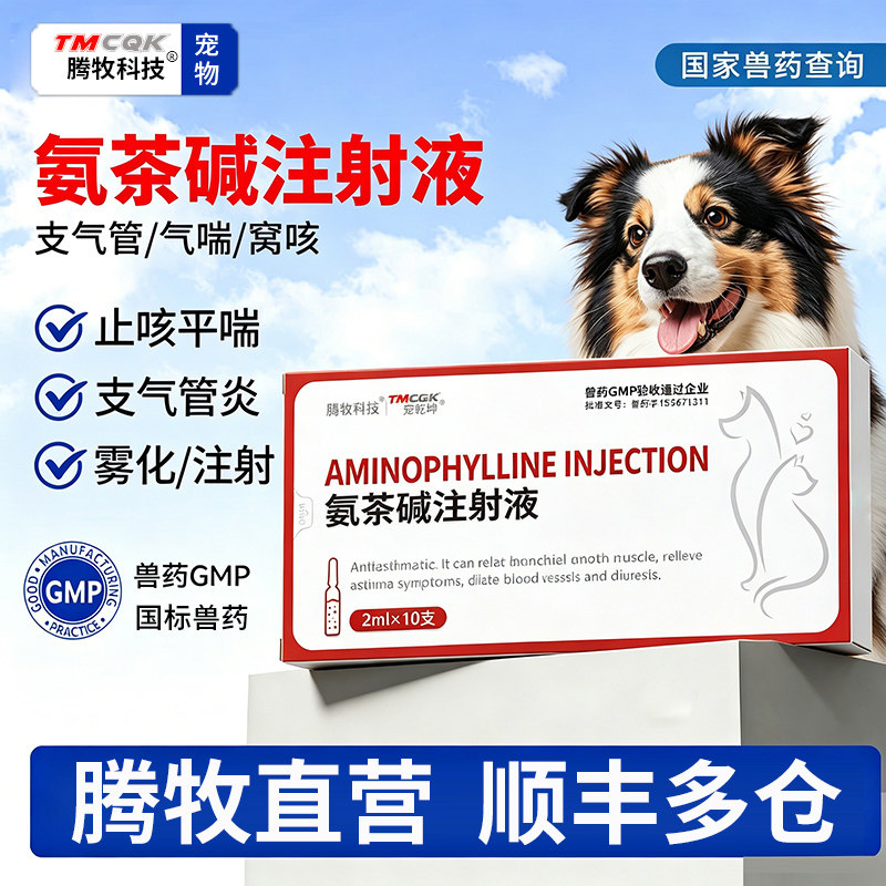 氨茶碱注射液阿米卡星注射液犬狗狗窝咳止咳肺炎药猫咪专用雾化药 - 实物图