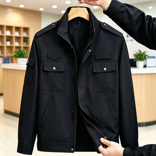 春秋执值勤服套装男正款保安物业工作服长袖夹克夹克毛料制服优品