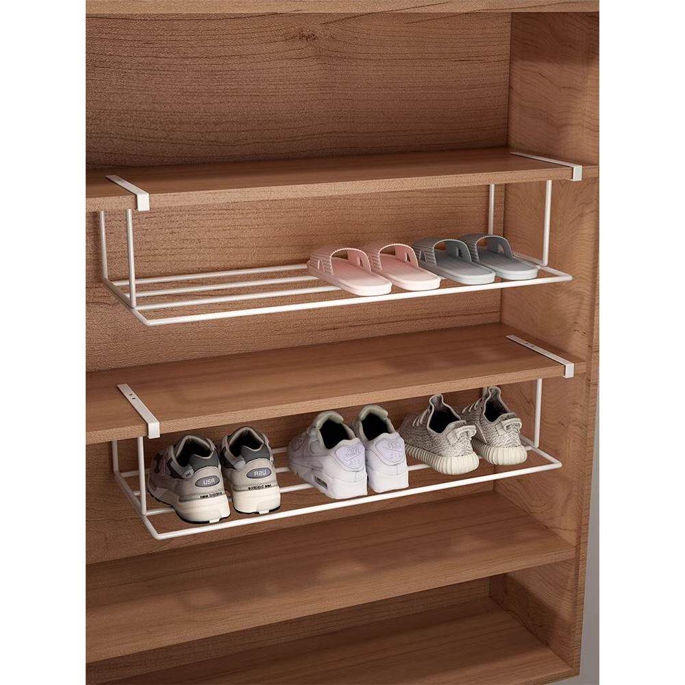 鞋柜分层隔板鞋子收纳架家用多层柜内下挂鞋托架玄关分层置物架子