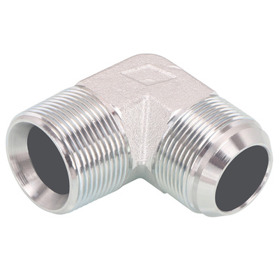 液压油管弯头1JT9美制外扩口转英制ZG外螺纹90度碳钢外丝9/16直角