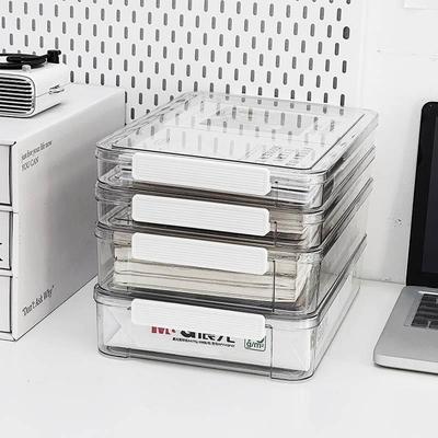 收纳盒小型文件夹桌面整理分类多层置物架长方形文具试卷透明高档
