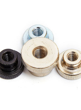 滚花手拧螺母GB806镀镍镀锌黑色高头大头台阶螺帽m3m4m5m6m8m10