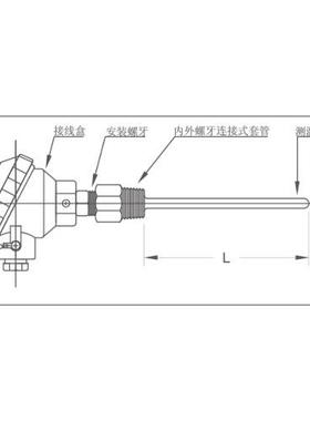 台湾EYC内外双护套管温度传感器,K型热电偶测温探头,PT100热电阻