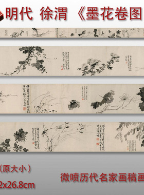 徐渭墨花图明国画微喷临摹复制