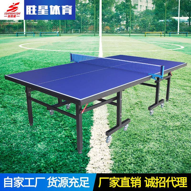 厂家供应室内乒乓球台学校体育场比赛家用可移动折叠乒乓球台