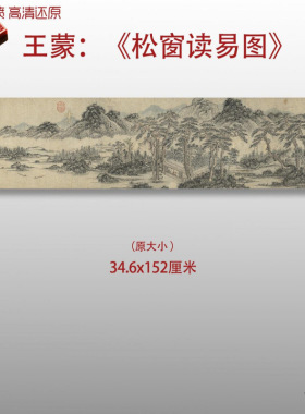 元王蒙松窗读易图微喷打印复