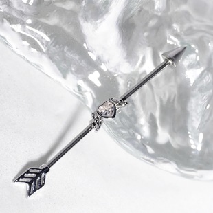 Kteer 316L医用钢耳桥一箭穿心耳骨钉爱心长杆高级感小众设计辣妹