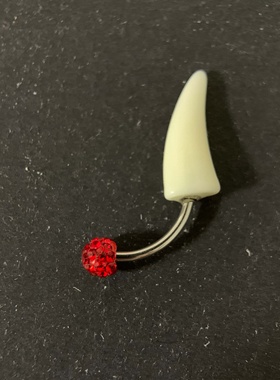 Kteer 白色恶魔之角眉钉眉饰F136钛合金外螺纹钻球辣妹穿刺饰品