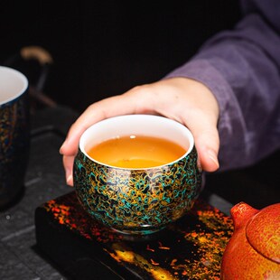 茶杯主人杯大漆茶器陶瓷功夫茶具单杯茶盏窑变创Y意杯子礼盒装