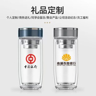 双层鹅蛋杯耐高温隔r热防烫高硼硅玻璃水杯车载商务家用便水杯