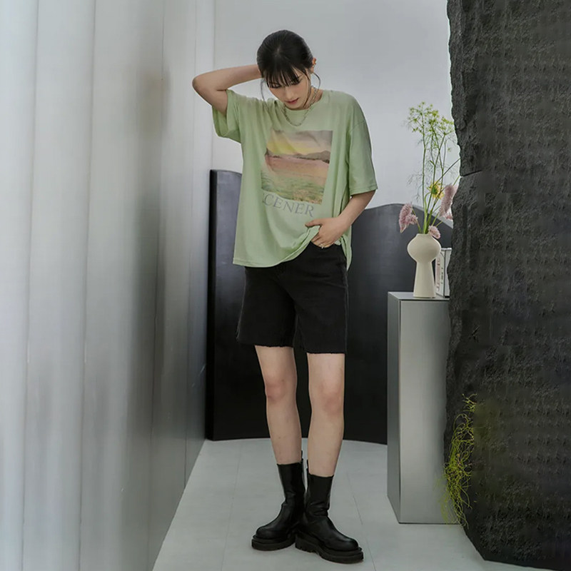 FLATHILLY 牛仔短裤女夏季薄款2025新款超休闲显瘦宽松阔腿热裤潮