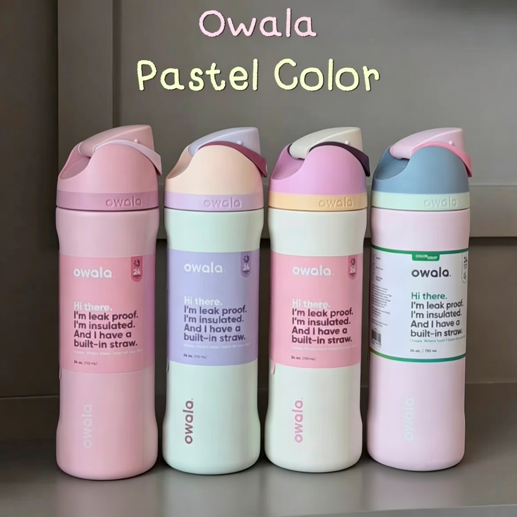 Owala不锈钢保温杯大容量手提杯直饮杯吸管杯户外随行运动弹盖杯