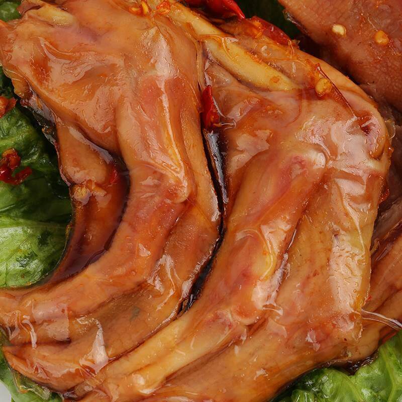 口缘鹅爪子鹅掌鹅肉类熟食下酒菜卤味凉菜即食辣味小吃零食品150g